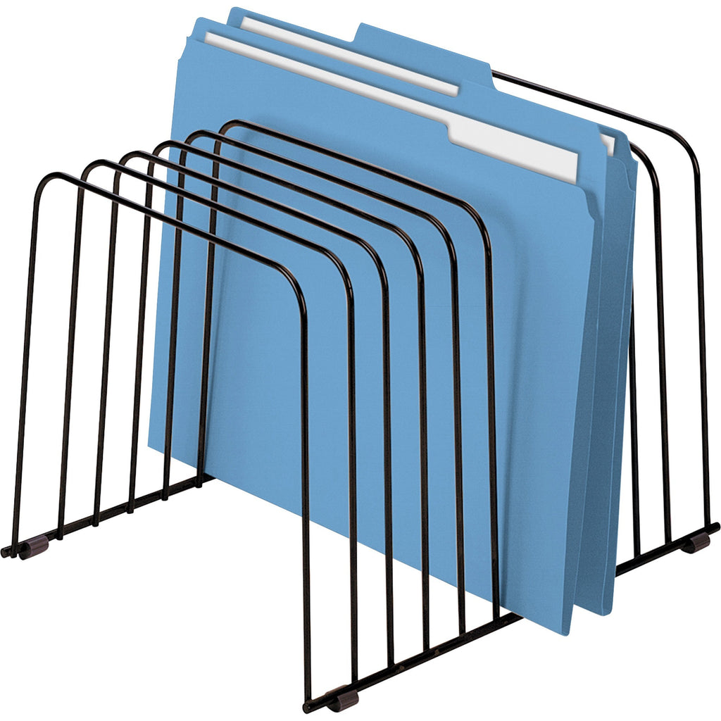 Wire Desktop Organizer, 11 Sections, Letter to Legal Size Files, 9" x 11.38" x 8", Black