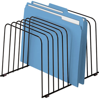 Wire Desktop Organizer, 11 Sections, Letter to Legal Size Files, 9" x 11.38" x 8", Black