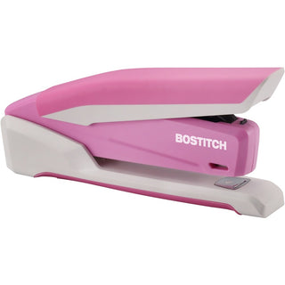 InCourage Spring-Powered Desktop Stapler with Antimicrobial Protection, 20-Sheet Capacity, Pink/Gray