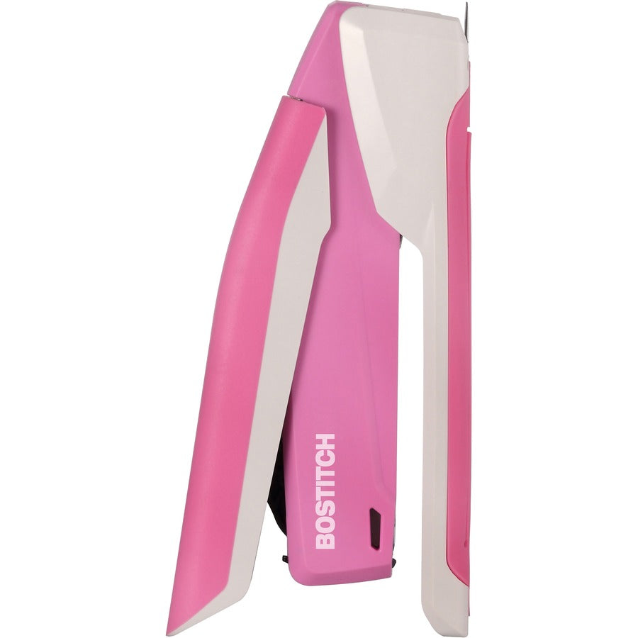 InCourage Spring-Powered Desktop Stapler with Antimicrobial Protection, 20-Sheet Capacity, Pink/Gray