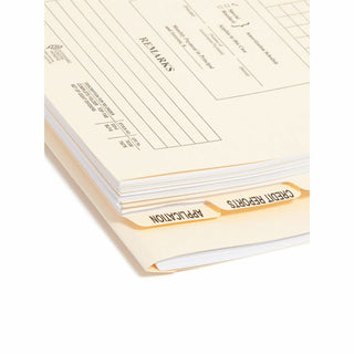 Pressboard Mortgage Folder Dividers, Pre-Printed, 1 Fastener, Legal Size, Manila, 7 Dividers/Set, 12 Sets