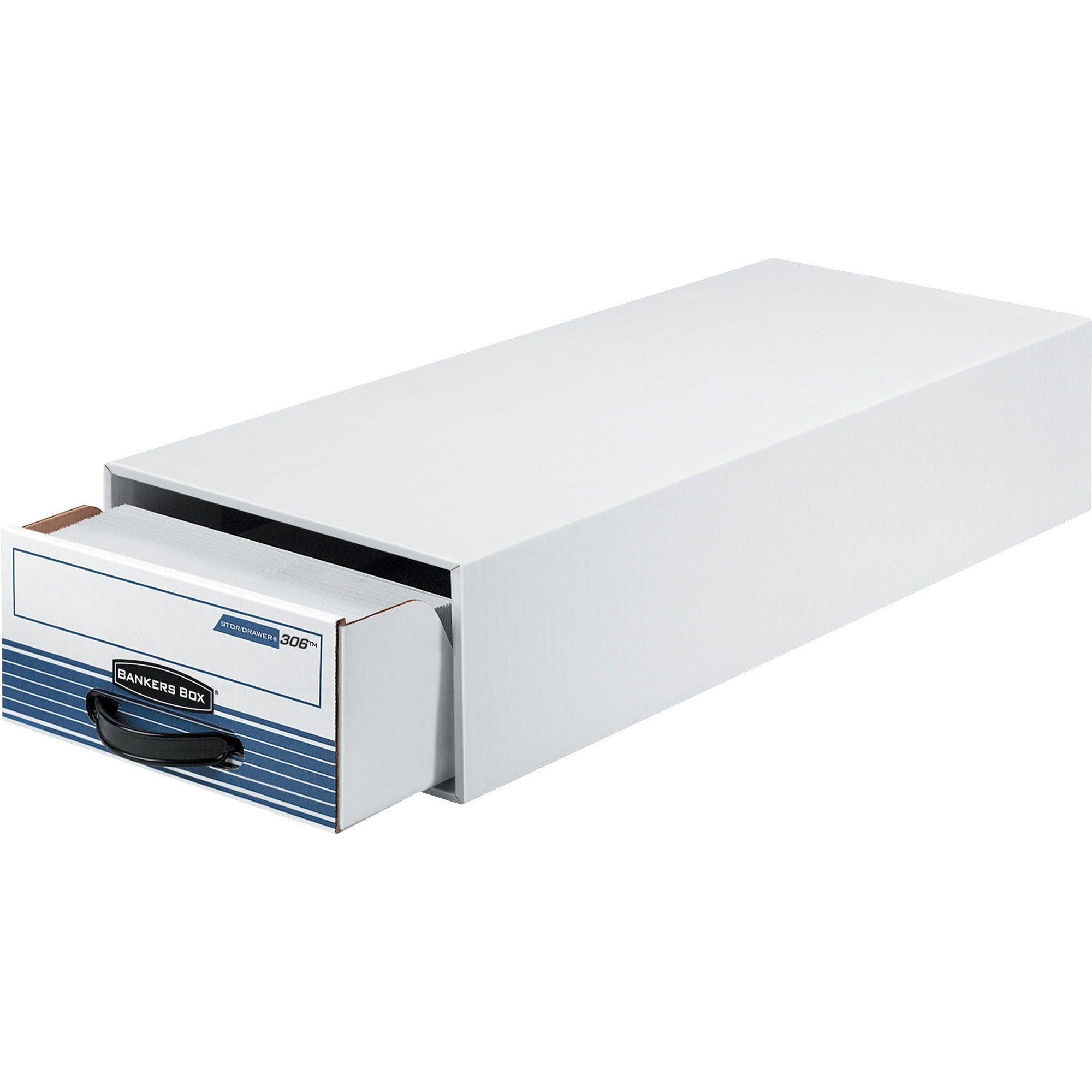 STOR/DRAWER STEEL PLUS Extra Space-Savings Storage Drawers, Letter Files, 10.5" x 25.25" x 6.5", White/Blue, 12/Carton