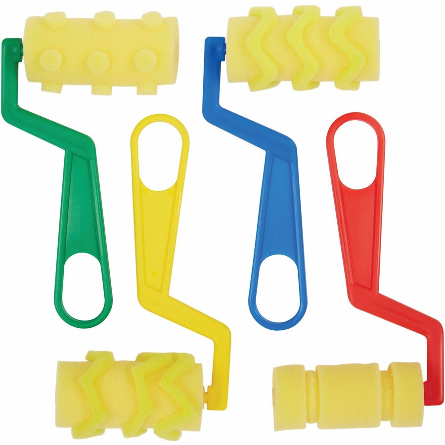 Creativity Street Foam Pattern Paint Rollers - 4 Brush(es) Plastic