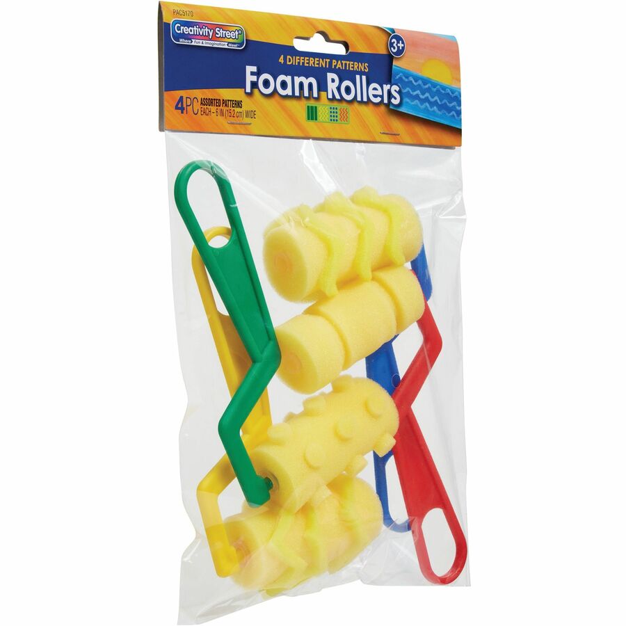 Creativity Street Foam Pattern Paint Rollers - 4 Brush(es) Plastic