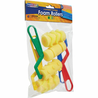 Creativity Street Foam Pattern Paint Rollers - 4 Brush(es) Plastic