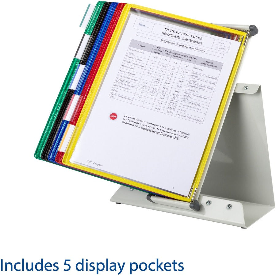 Djois by Tarifold 5-Pocket Wall-mountable Unit Display Starter Set - 5 Panels - Expandable, Wire-reinforced - 14" Height x 11" Width x 2" Depth - 1 Each