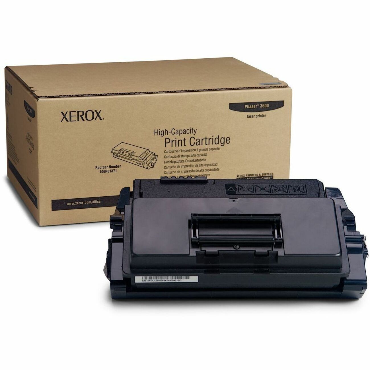 106R01371 High-Yield Toner, 14,000 Page-Yield, Black
