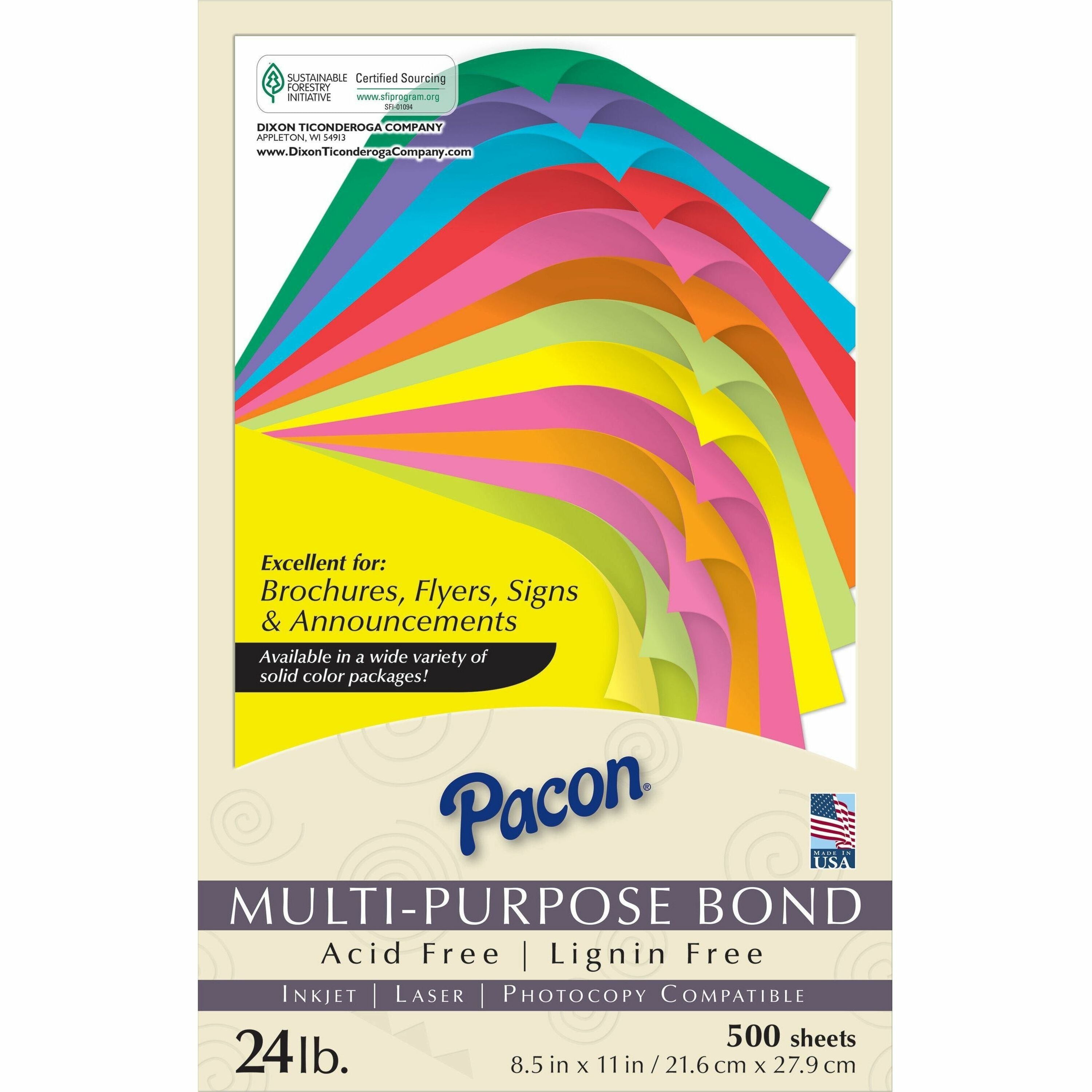 Kaleidoscope Multipurpose Colored Paper, 24 lb Bond Weight, 8.5 x 11, Pumpkin, 500/Ream