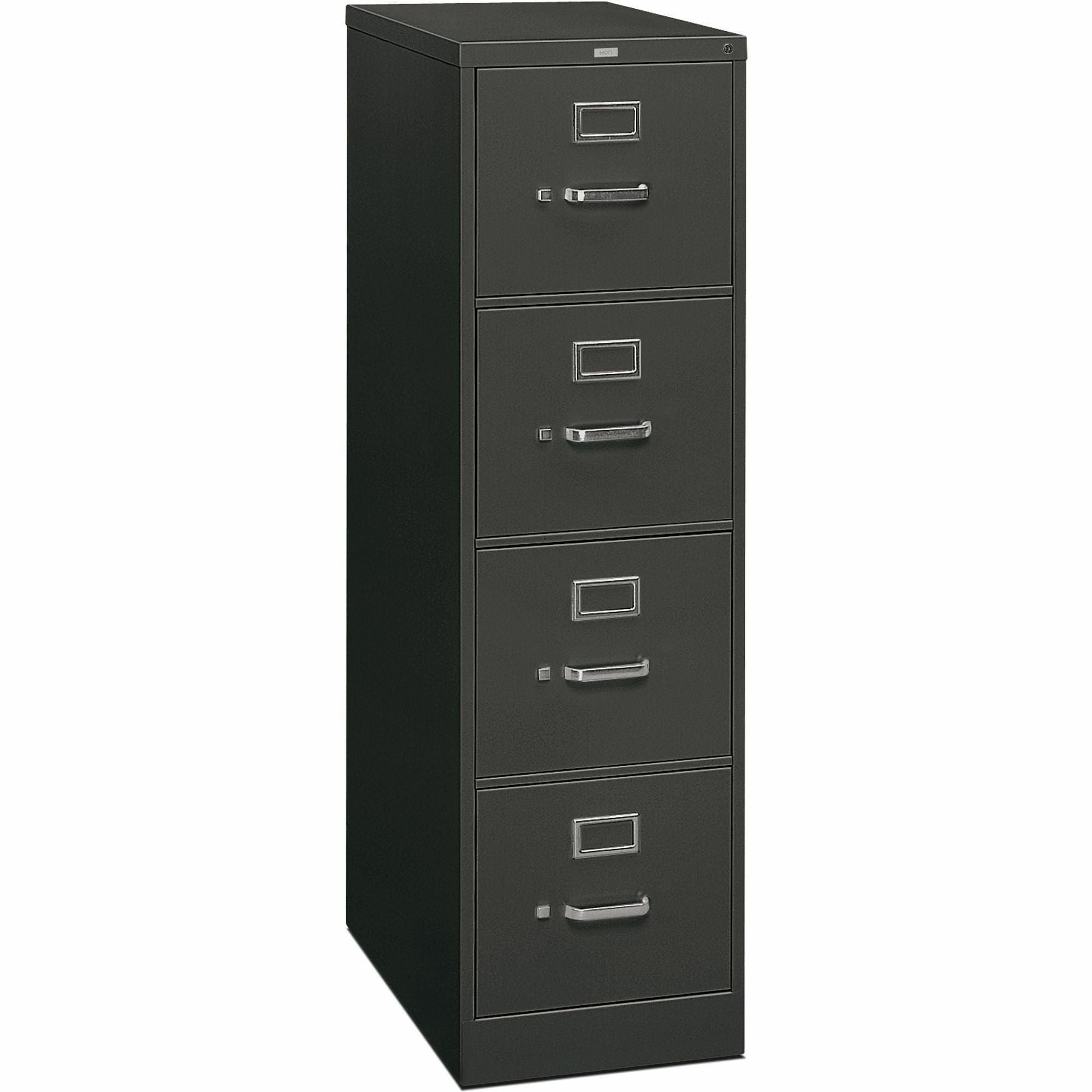 310 Series Vertical File, 4 Letter-Size File Drawers, Charcoal, 15" x 26.5" x 52