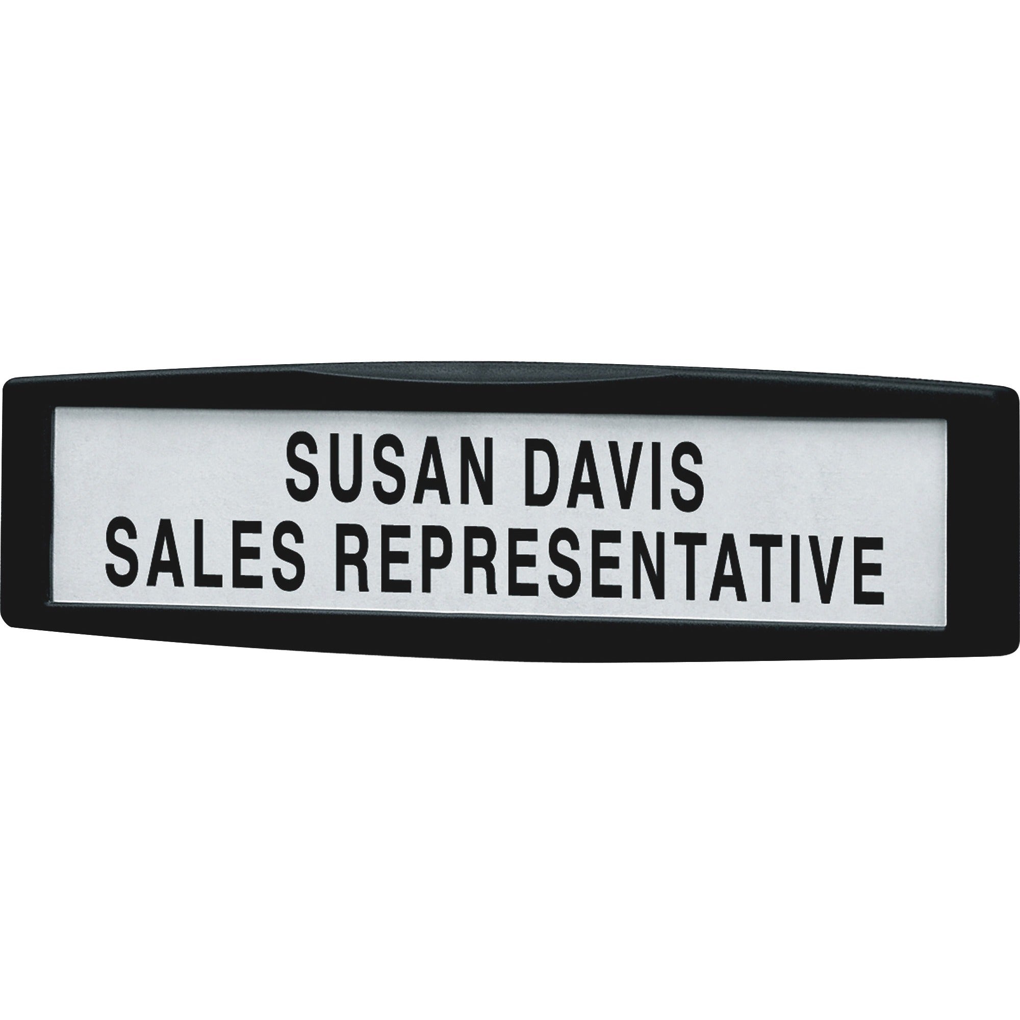 Plastic Partition Additions Nameplate, 9 x 0.75 x 2.5, Fabric Panel Mount, Dark Graphite