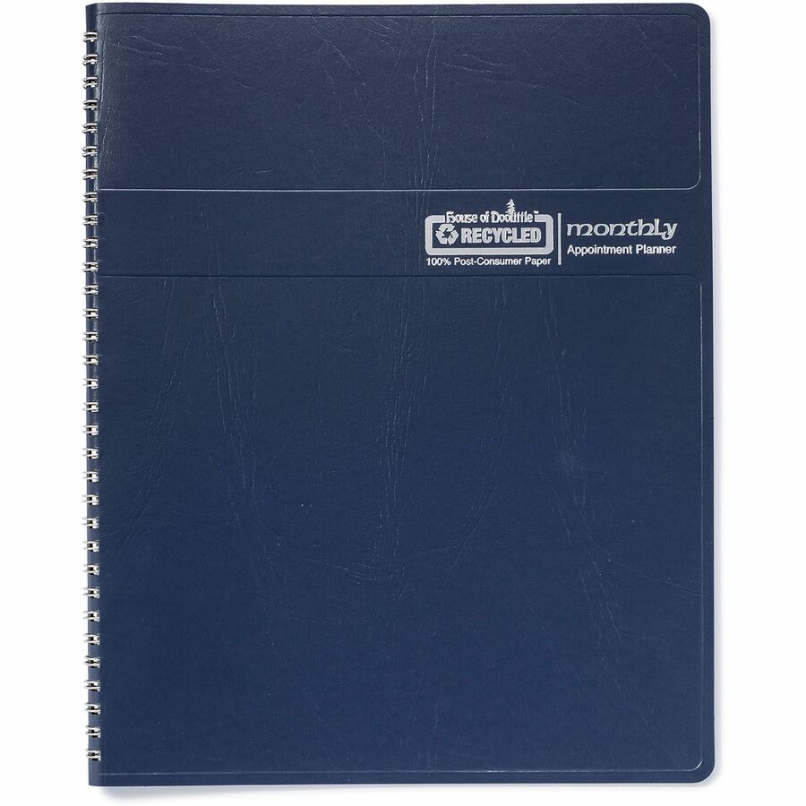 14-Month Recycled Ruled Monthly Planner, 11 x 8.5, Blue Cover, 14-Month (Dec to Jan): 2023 to 2025