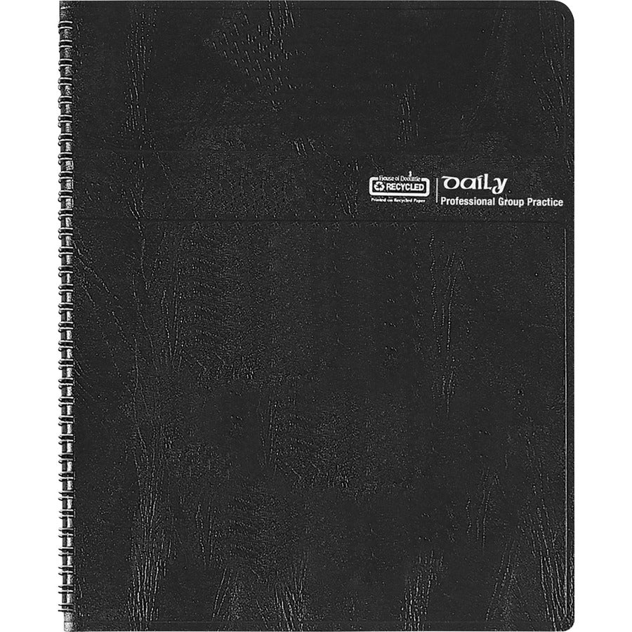 Four-Person Group Practice Daily Appointment Book, 11 x 8.5, Black Cover, 12-Month (Jan to Dec): 2024