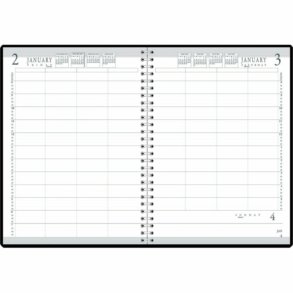Four-Person Group Practice Daily Appointment Book, 11 x 8.5, Black Cover, 12-Month (Jan to Dec): 2024