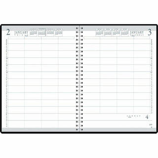 Four-Person Group Practice Daily Appointment Book, 11 x 8.5, Black Cover, 12-Month (Jan to Dec): 2024