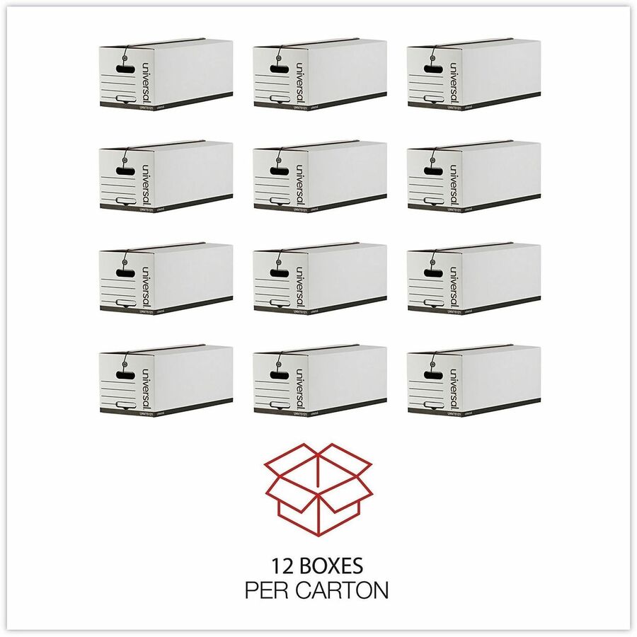 Deluxe Quick Set-up String-and-Button Boxes, Letter Files, White, 12/Carton