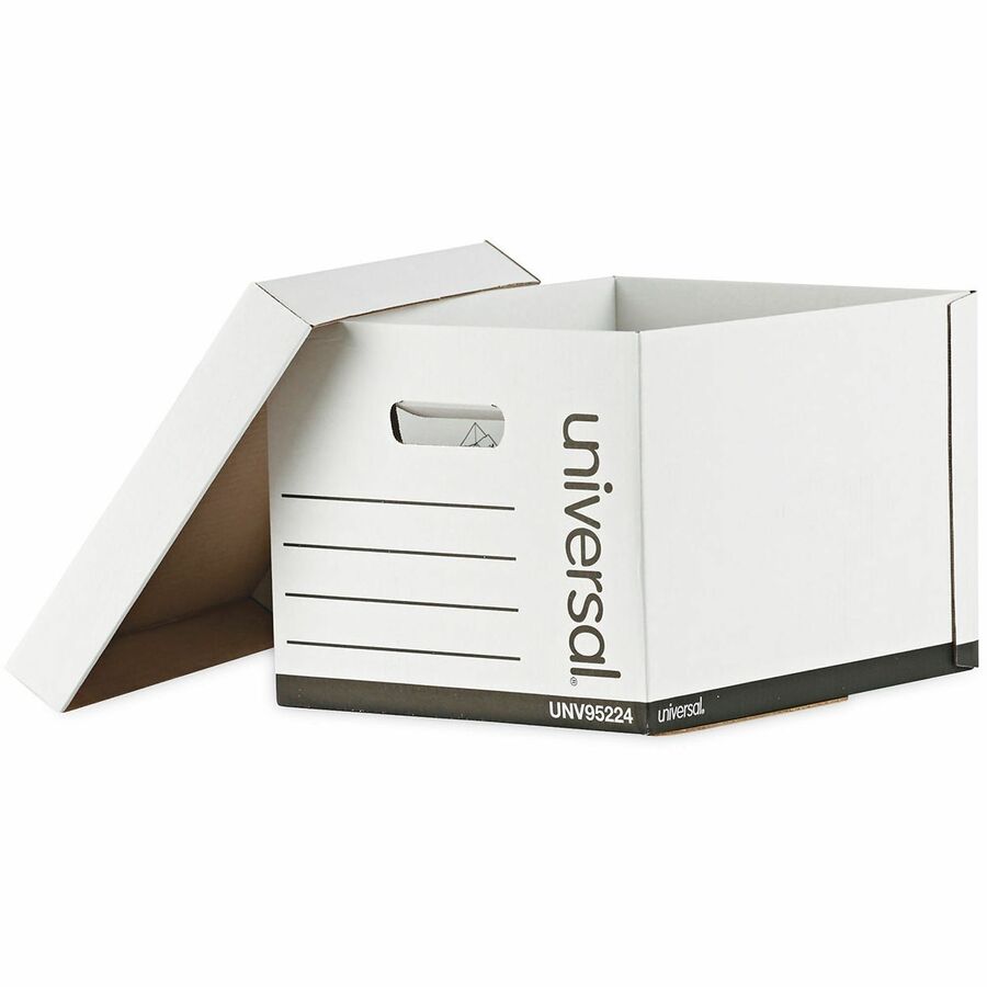 Heavy-Duty Fast Assembly Lift-Off Lid Storage Box, Letter/Legal Files, White, 12/Carton