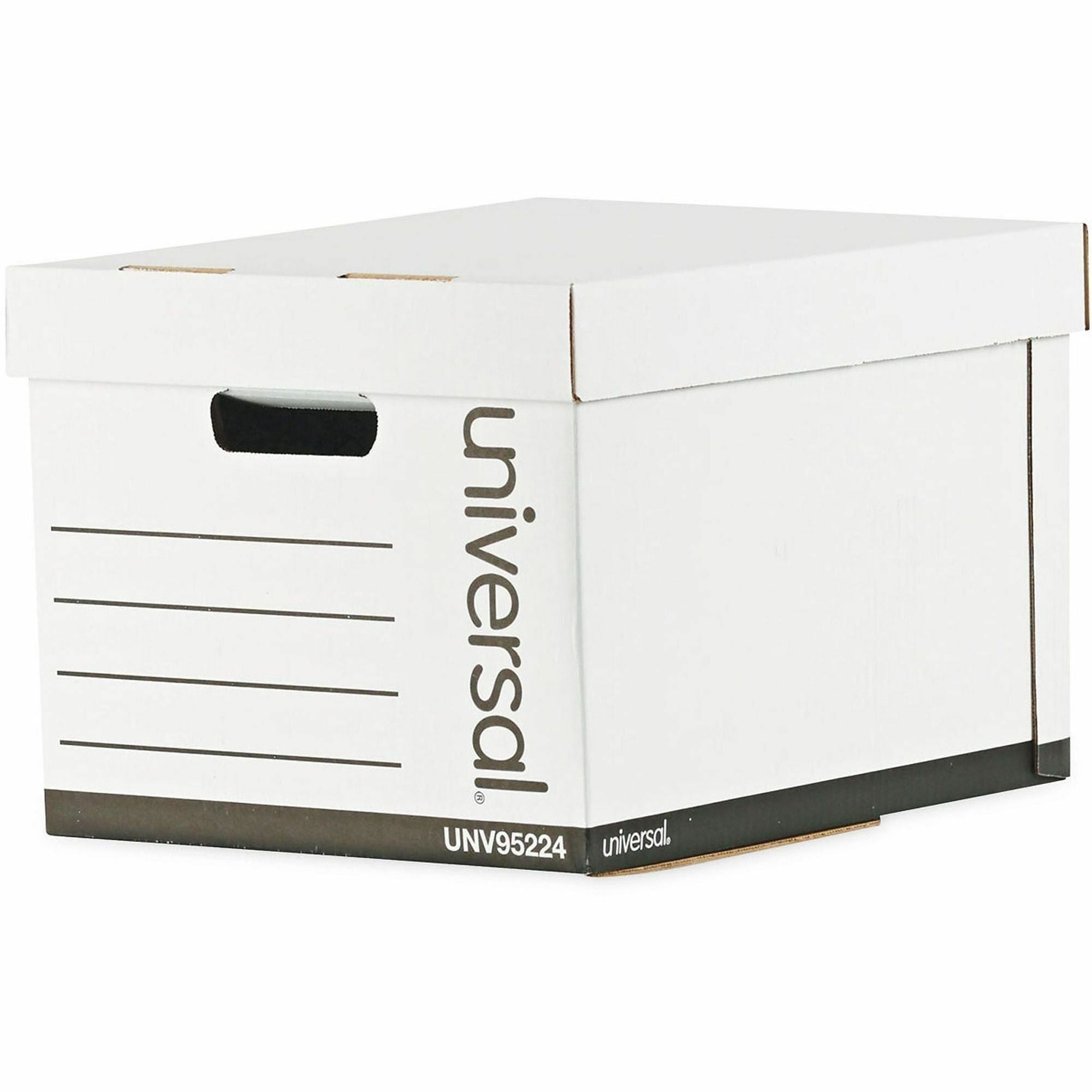 Heavy-Duty Fast Assembly Lift-Off Lid Storage Box, Letter/Legal Files, White, 12/Carton