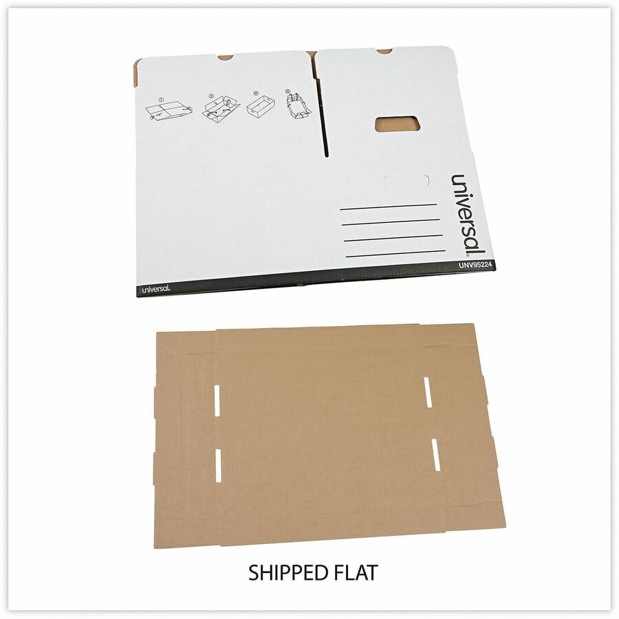 Heavy-Duty Fast Assembly Lift-Off Lid Storage Box, Letter/Legal Files, White, 12/Carton