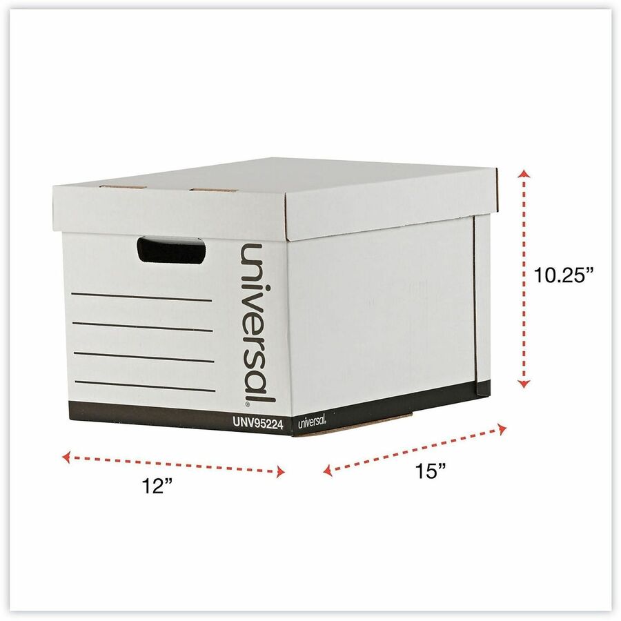 Heavy-Duty Fast Assembly Lift-Off Lid Storage Box, Letter/Legal Files, White, 12/Carton