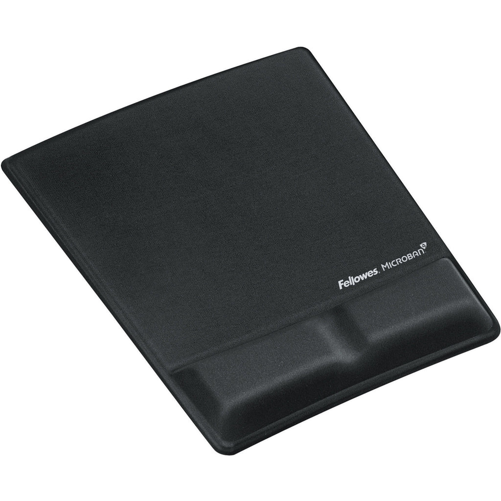 Ergonomic Memory Foam Wrist Support with Attached Mouse Pad, 8.25 x 9.87, Black