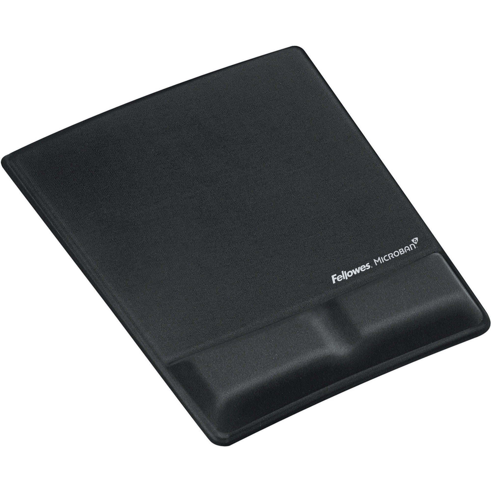 Ergonomic Memory Foam Wrist Support with Attached Mouse Pad, 8.25 x 9.87, Black