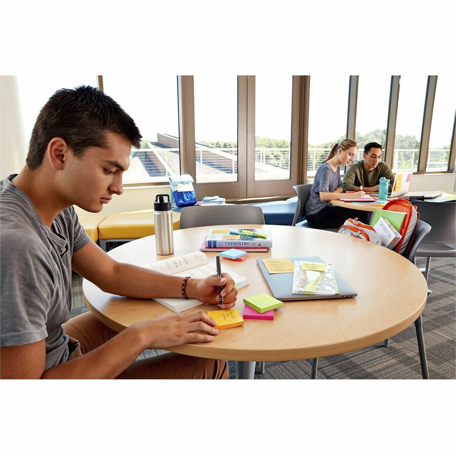 Post-it Super Sticky Notes - Energy Boost Color Collection - 180 - 4" x 6" - Rectangle - 45 Sheets per Pad - Ruled - Vital Orange, Tropical Pink, Blue Paradise, Limeade - Paper - Self-adhesive, Repositionable - 4 / Pack