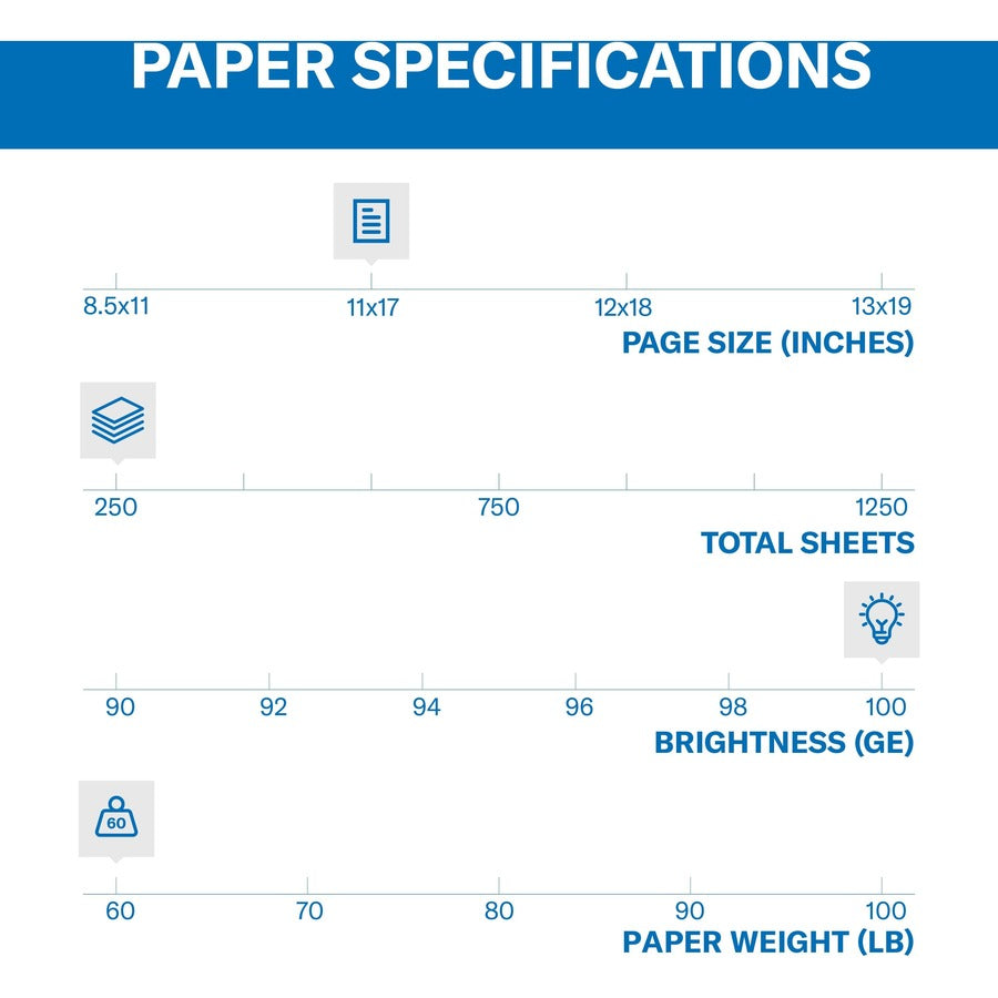 Premium Color Copy Cover, 100 Bright, 60 lb Cover Weight, 17 x 11, 250/Pack