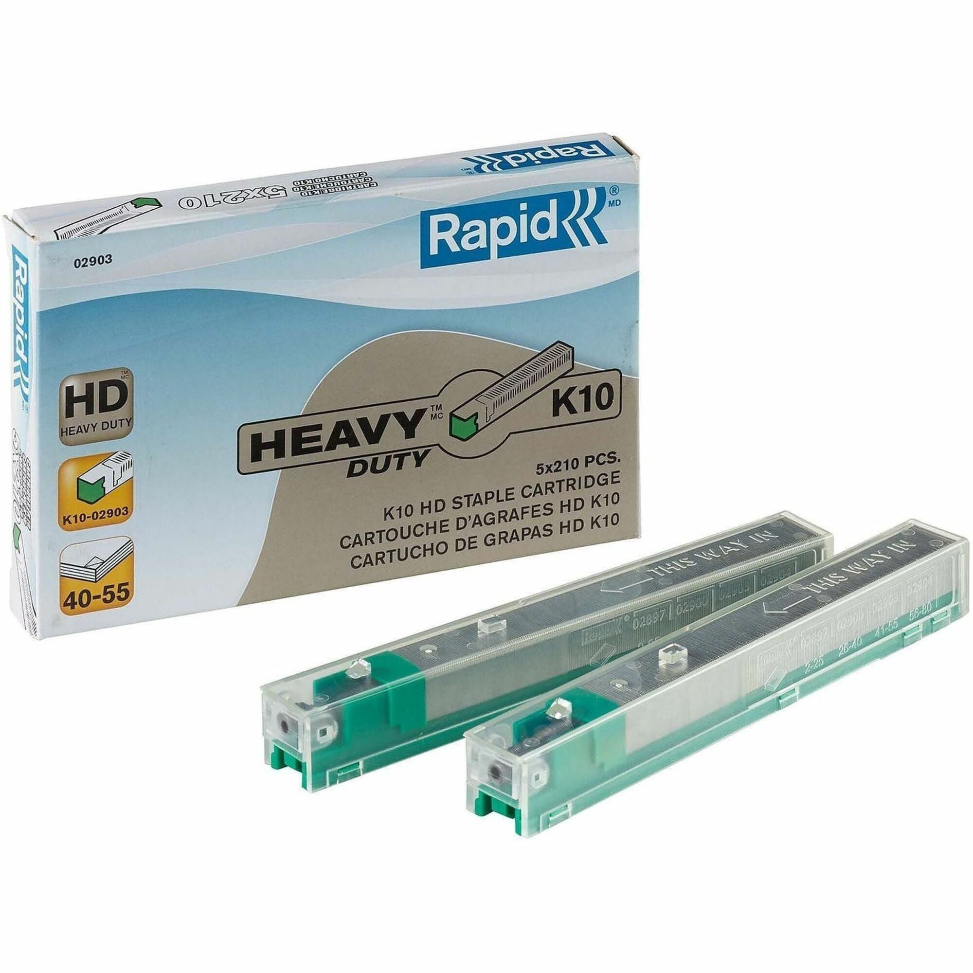 Staple Cartridge, 0.41" Leg, 0.5" Crown, Steel, 210/Cartridge, 5 Cartridges/Pack, 1,050/Pack
