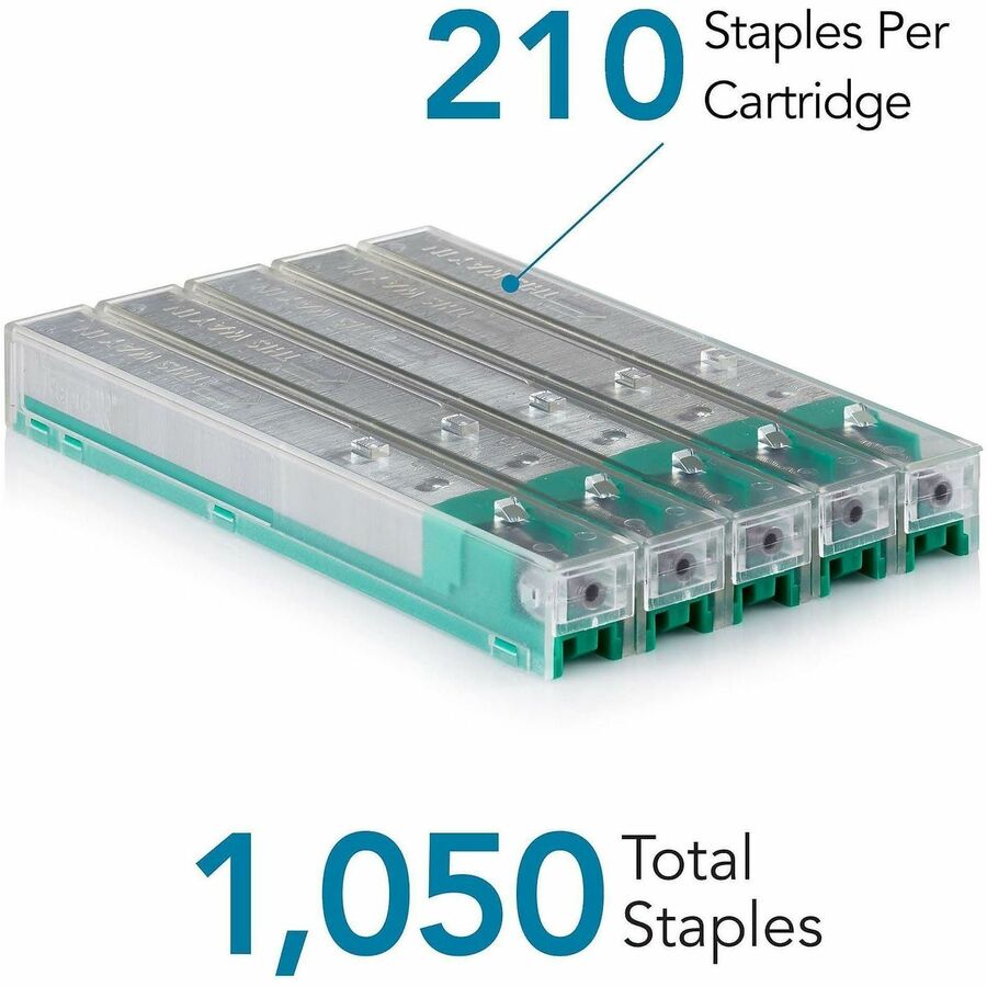 Staple Cartridge, 0.41" Leg, 0.5" Crown, Steel, 210/Cartridge, 5 Cartridges/Pack, 1,050/Pack