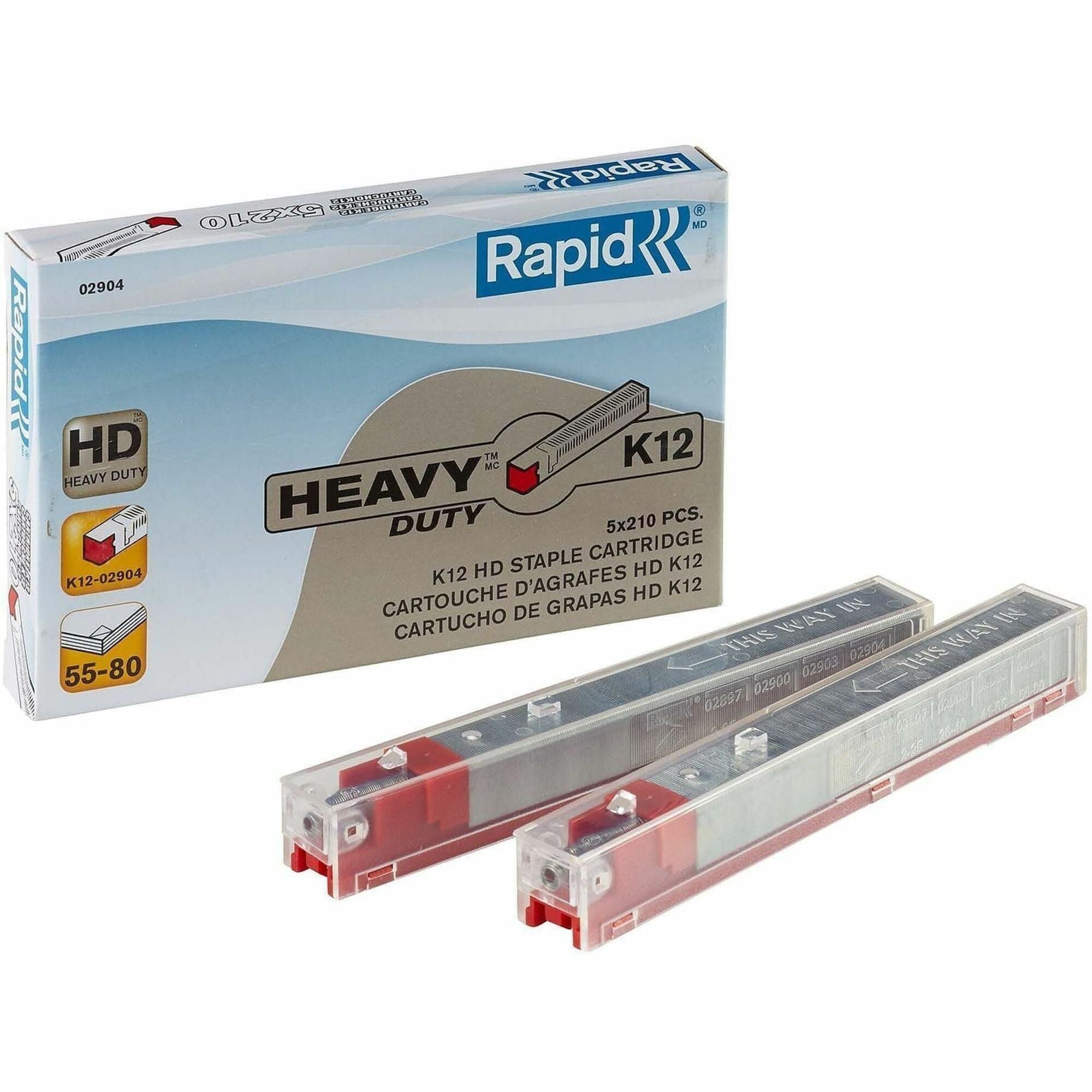 Staple Cartridge, 0.47" Leg, 0.5" Crown, Steel, 210/Cartridge, 5 Cartridges/Pack, 1,050/Pack