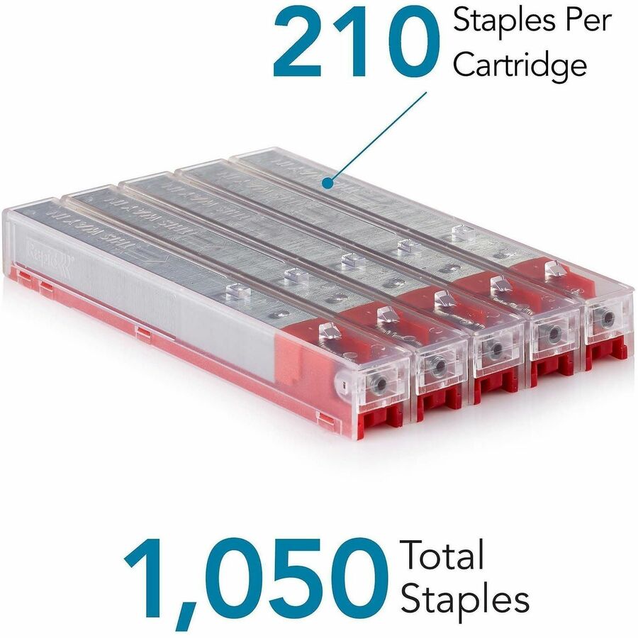 Staple Cartridge, 0.47" Leg, 0.5" Crown, Steel, 210/Cartridge, 5 Cartridges/Pack, 1,050/Pack