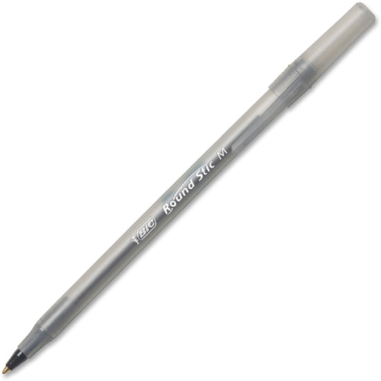 BIC Round Stic Ballpoint Pens - Medium Pen Point - Black - 10 / Pack - 