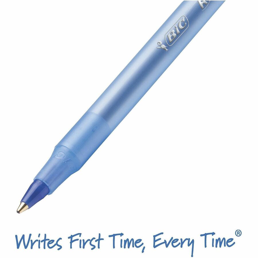 BIC Round Stic Ballpoint Pens - Medium Pen Point - Blue - 10 / Pack