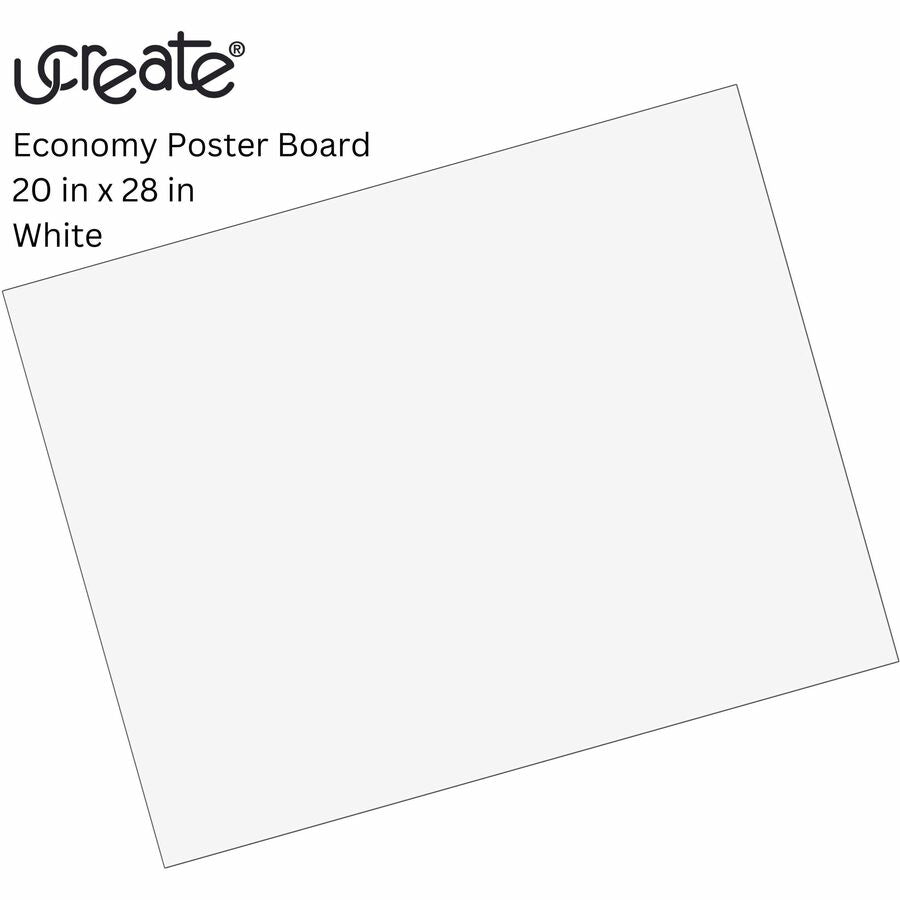 UCreate Coated Poster Board - Printing - 22"Width x 28"Length - 50 / Carton - White - 