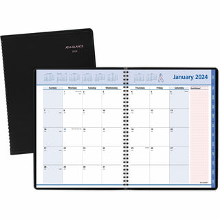 QuickNotes Special Edition Monthly Planner, 11 x 8.25, Black/Pink Cover, 12-Month (Jan to Dec): 2024