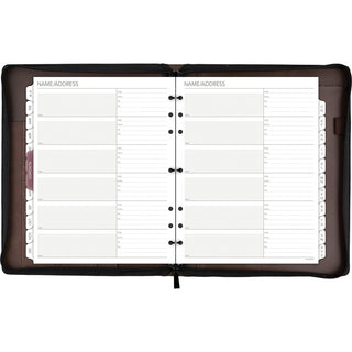 Day Runner Harrison Day Planner - 1 Year - 8 1/2" x 11" Sheet Size - 3-ring - Zippered Closure - Brown - Card Slot, Business Card Holder, Pen Loop, Pocket, Notepad, Phone Directory, Pouch - 1 Each