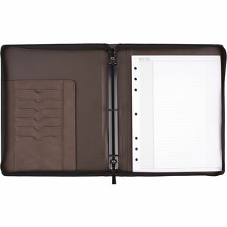 Day Runner Harrison Day Planner - 1 Year - 8 1/2" x 11" Sheet Size - 3-ring - Zippered Closure - Brown - Card Slot, Business Card Holder, Pen Loop, Pocket, Notepad, Phone Directory, Pouch - 1 Each
