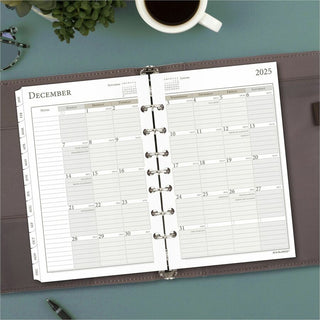 Day Runner Daily Planner Refill - Julian Dates - Daily - 1 Year - January 2024 - December 2024 - 8:00 AM to 5:00 PM - Quarter-hourly, 6:00 AM to 7:00 PM - Half-hourly - 1 Day Double Page Layout - 5 1/2" x 8 1/2" Sheet Size - White - Paper - Tabbed, E