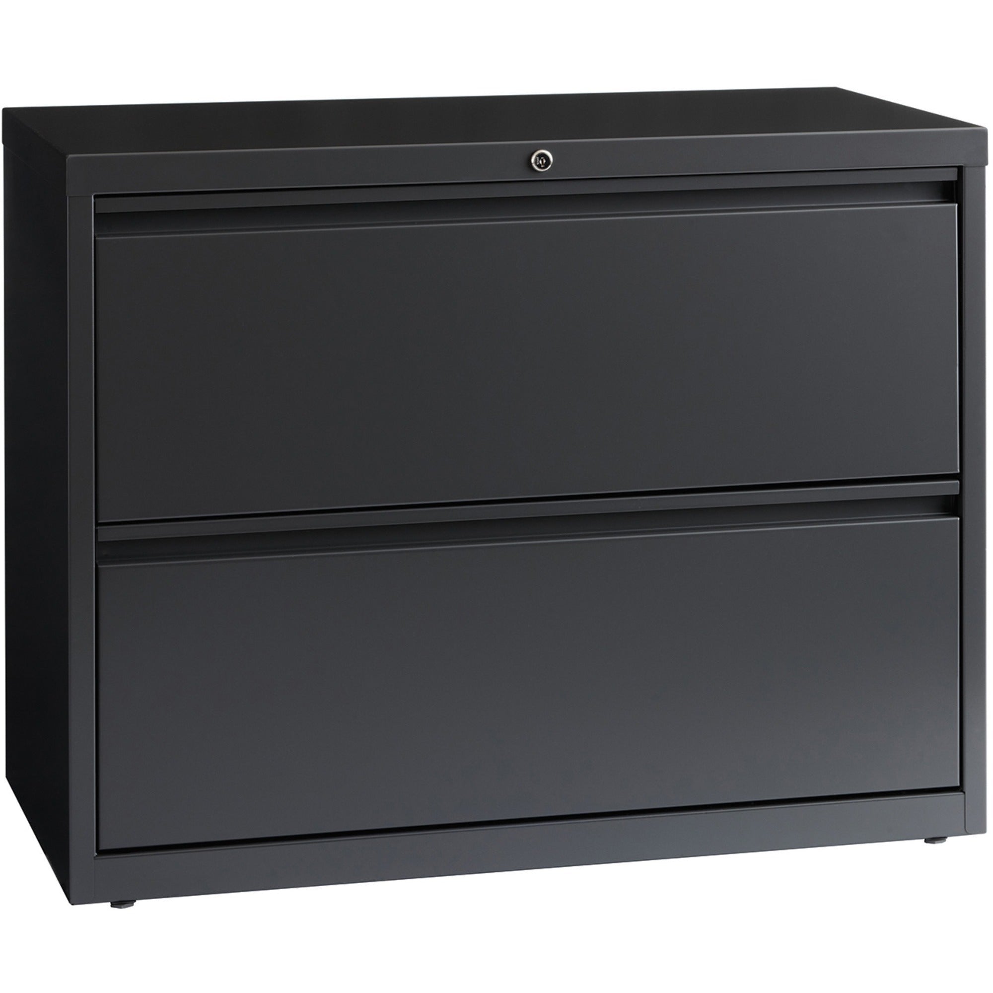 Lorell Fortress Series Lateral File - 36" x 18.6" x 28.1" - 2 x Drawer(s) - Legal, Letter, A4 - Lateral - Rust Proof, Leveling Glide, Interlocking - Charcoal - Baked Enamel - Steel - Recycled - 