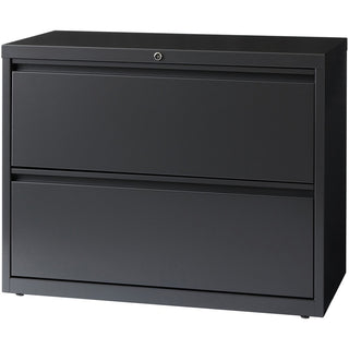 Lorell Fortress Series Lateral File - 36" x 18.6" x 28.1" - 2 x Drawer(s) - Legal, Letter, A4 - Lateral - Rust Proof, Leveling Glide, Interlocking - Charcoal - Baked Enamel - Steel - Recycled
