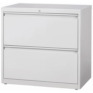Lorell Fortress Series Lateral File - 36" x 18.6" x 28.1" - 2 x Drawer(s) for File - Legal, Letter, A4 - Lateral - Rust Proof, Leveling Glide, Interlocking, Ball-bearing Suspension, Label Holder, Hanging Rail - Light Gray - Baked Enamel - Steel - Rec