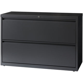 Lorell Fortress Series Lateral File - 42" x 18.6" x 28.1" - 2 x Drawer(s) - Legal, Letter, A4 - Lateral - Rust Proof, Leveling Glide, Interlocking, Ball-bearing Suspension - Charcoal - Baked Enamel - Steel - Recycled