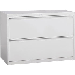 Lorell Fortress Series Lateral File - 42" x 18.6" x 28.1" - 2 x Drawer(s) for File - Legal, Letter, A4 - Lateral - Rust Proof, Leveling Glide, Ball-bearing Suspension, Interlocking, Label Holder - Light Gray - Baked Enamel - Steel - Recycled