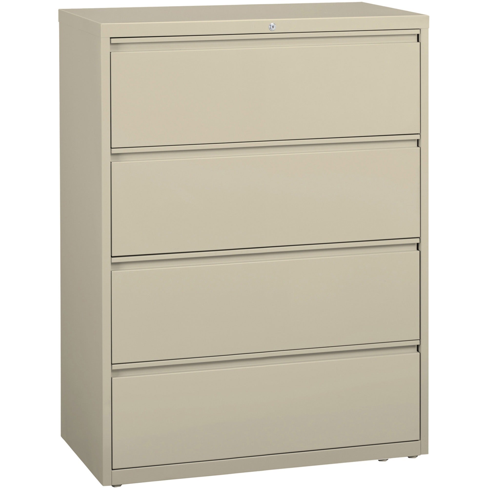 Lorell Fortress Series Lateral File - 42" x 18.6" x 52.5" - 4 x Drawer(s) for File - Legal, Letter, A4 - Lateral - Rust Proof, Leveling Glide, Interlocking, Ball-bearing Suspension, Label Holder - Putty - Baked Enamel - Recycled - 