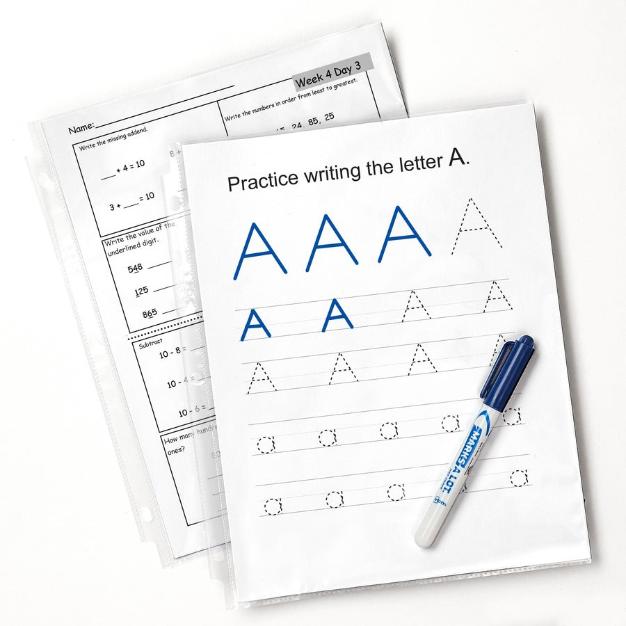 Avery Standard Weight Sheet Protectors - 10 x Sheet Capacity - For Letter 8 1/2" x 11" Sheet - 3 x Holes - Ring Binder - Top Loading - Rectangular - Semi Clear - Polypropylene - 10 / Pack