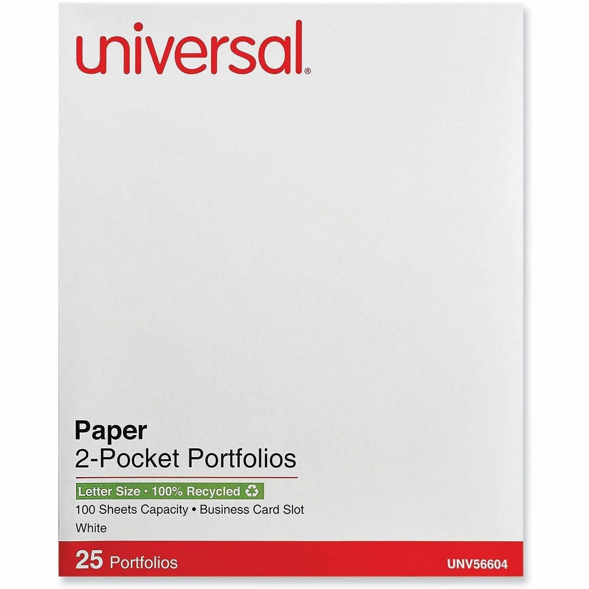 Two-Pocket Portfolio, Embossed Leather Grain Paper, 11 x 8.5, White, 25/Box