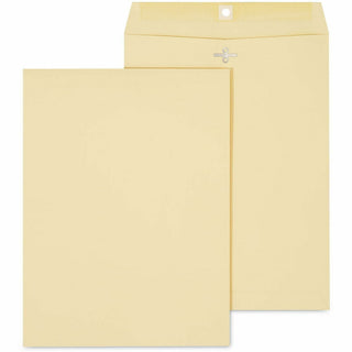 Kraft Clasp Envelope, #10 1/2, Square Flap, Clasp/Gummed Closure, 9 x 12, Brown Kraft, 100/Box