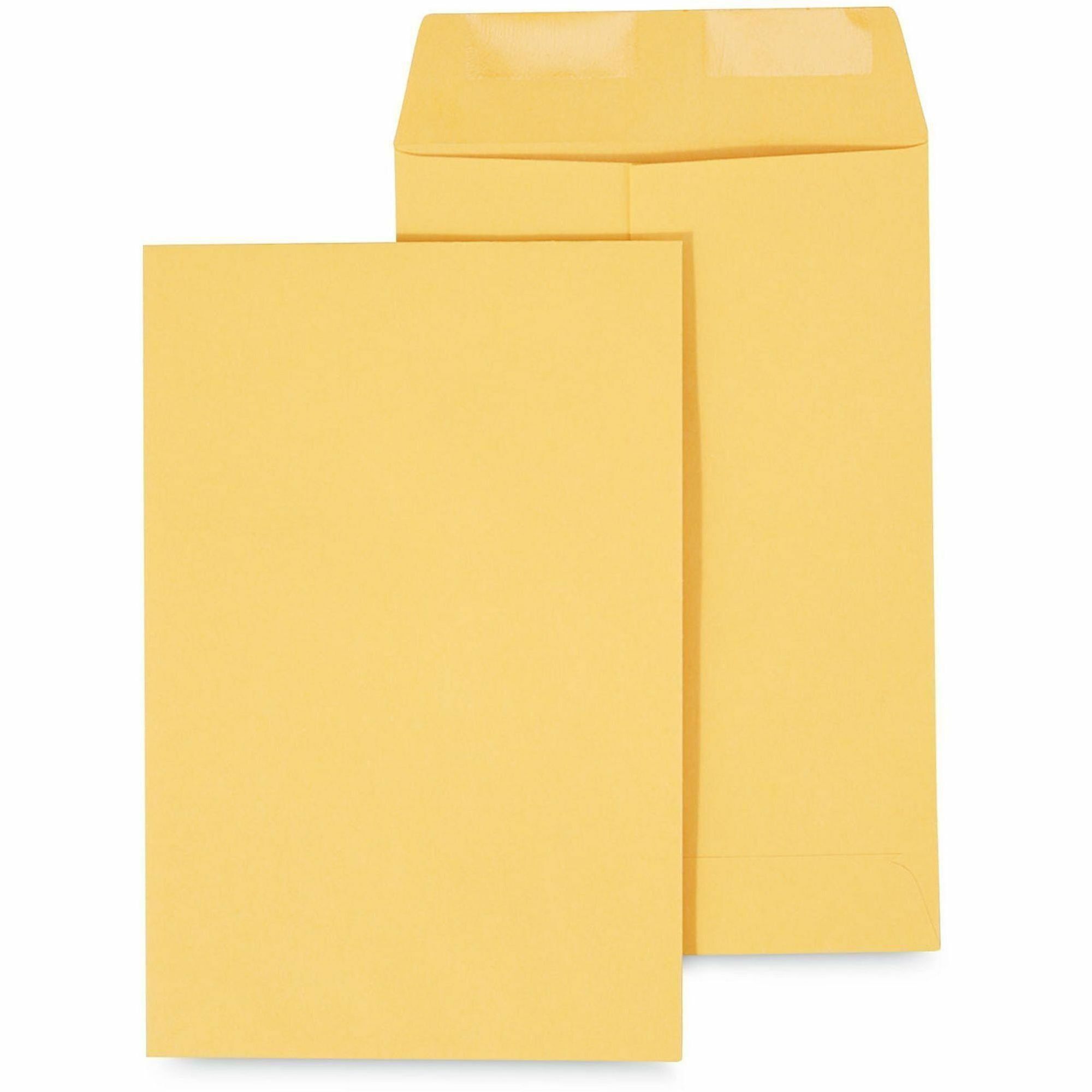 Catalog Envelope, 28 lb Bond Weight Kraft, #1 3/4, Square Flap, Gummed Closure, 6.5 x 9.5, Brown Kraft, 500/Box