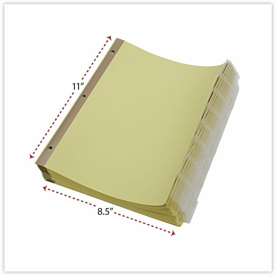 Deluxe Extended Insertable Tab Indexes, 8-Tab, 11 x 8.5, Buff, Clear Tabs, 24 Sets