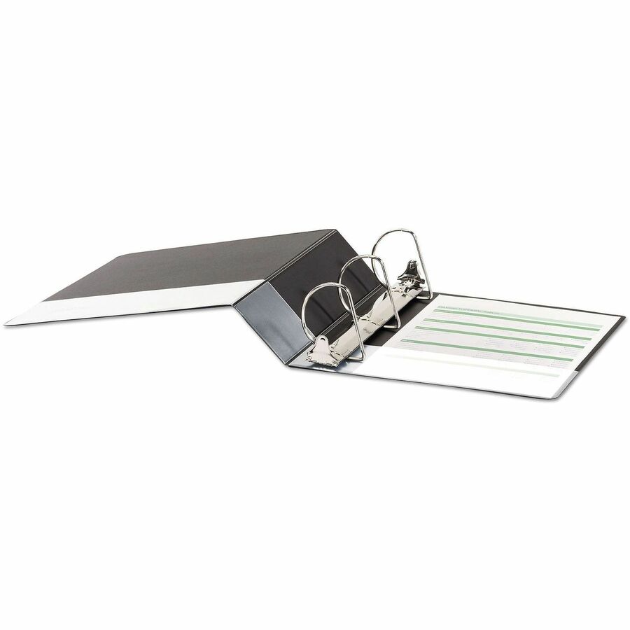 Deluxe Non-View D-Ring Binder with Label Holder, 3 Rings, 3" Capacity, 11 x 8.5, Black
